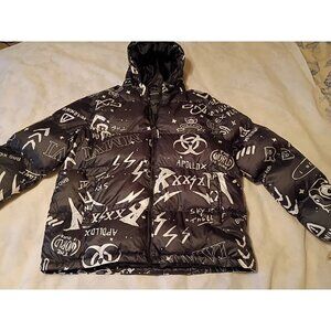 Reason Jacket Adult Zip Puffer Parka Coat Casual Mens Size XXL AOP New